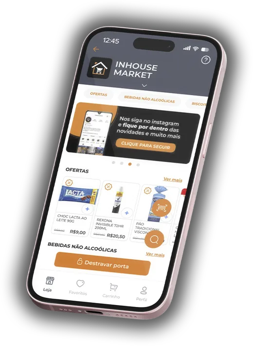 Tela do aplicativo ShoppBud com ofertas da loja InHouse Market